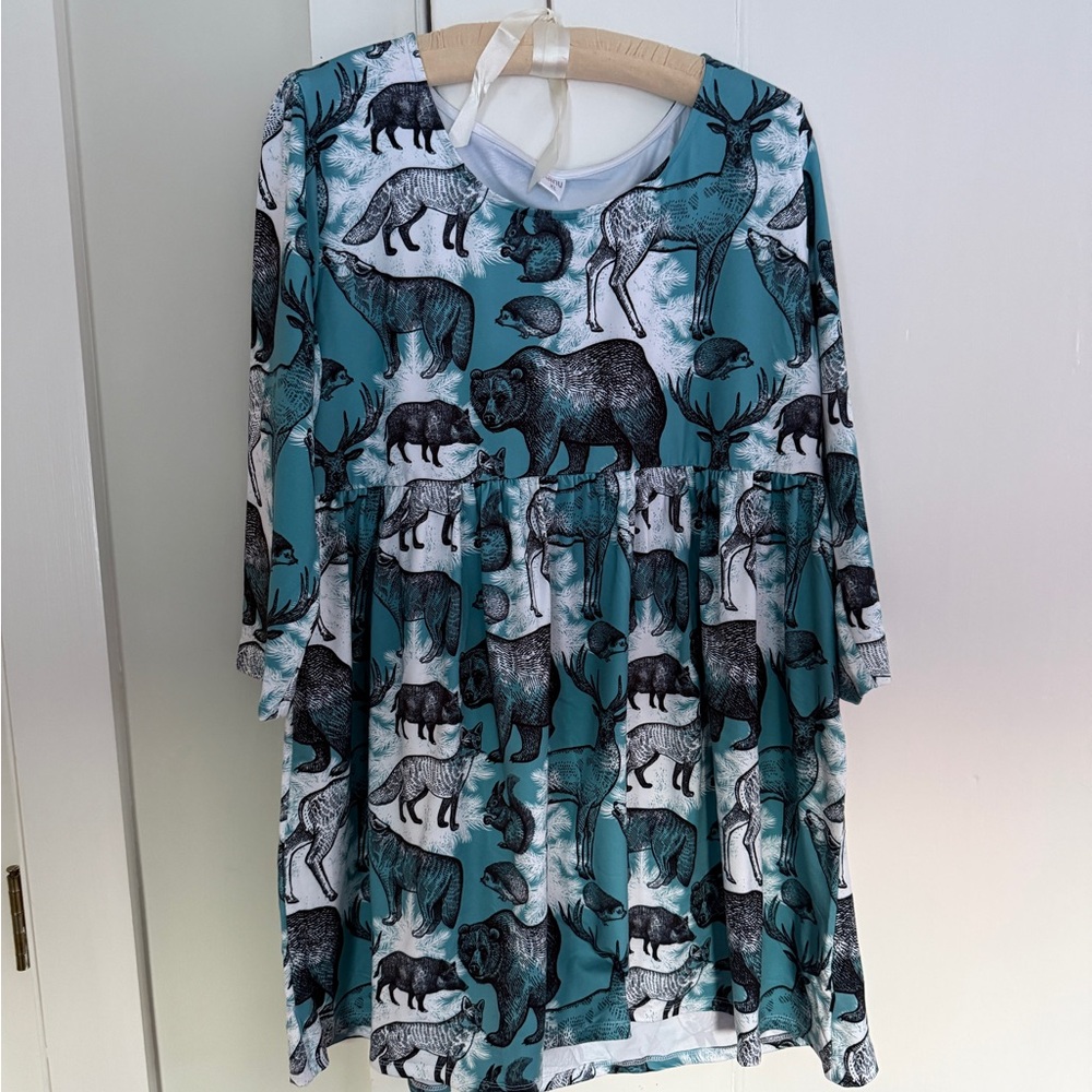 Nanu Baby Doll Dress with Wildlife Print